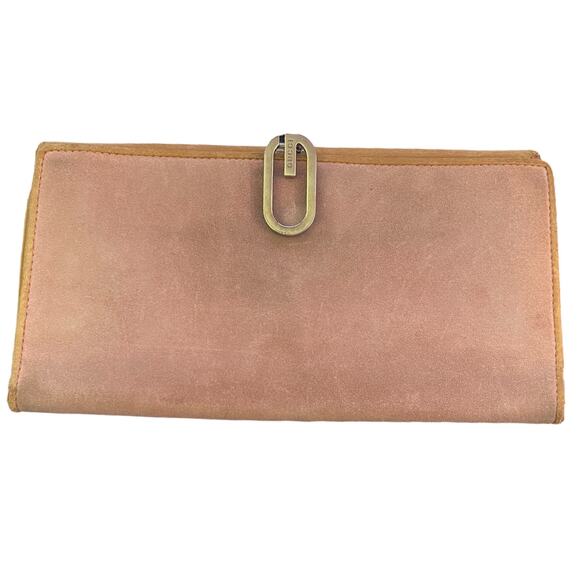 Gucci Vintage Pink Suede Leather Wallet - Picture 1 of 11